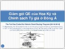 Bài giảng Giảm gói QE của Hoa Kỳ và chính sách tỷ giá ở Đông Á - Châu Văn Thành