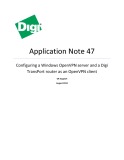 Application Note 47: Configuring a Windows OpenVPN server and a Digi TransPort router as an OpenVPN client