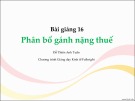 Bài giảng 16: Phân bổ gánh nặng thuế - Đỗ Thiên Anh Tuấn