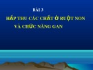 Bài giảng Bài 3: Hấp thu các chất ở ruột non và chức năng gan