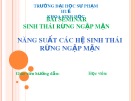 Bài seminar Sinh thái rừng ngập mặn: Năng suất các hệ sinh thái rừng ngập mặn