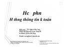 Bài giảng học phần Hệ thống thông tin kế toán: Chương 5 - TS. Nguyễn Hữu Cường