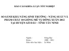 Báo cáo khóa luận tốt nghiệp: So sánh khả năng sinh trưởng - năng suất và phẩm chất 10 giống mè vụ đông xuân 2012 tại huyện Gò Dầu - tỉnh Tây Ninh