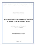 Doctoral thesis summary: Research on developing information resources of the public library system in Vietnam