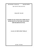 Luận án Tiến sĩ Kỹ thuật: Nghiên cứu quy hoạch giao thông vận tải đường bộ đô thị ở Việt Nam theo hướng giảm nhẹ biến đổi khí hậu