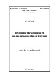 Luận án Tiến sĩ Kinh tế: Điều chỉnh cơ cấu tài chính đầu tư cho giáo dục đại học công lập ở Việt Nam