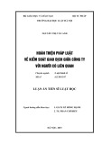 Luận án Tiến sĩ Luật học: Hoàn thiện pháp luật về kiểm soát giao dịch giữa công ty với người có liên quan