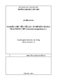 Tóm tắt Luận án Tiến sĩ: Nghiên cứu yếu tố gây xì mủ bên trong trái măng cụt (Garcinia mangostana L.)