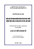 Luận án Tiến sĩ Kinh tế: Hiệu quả sử dụng nguồn vốn hỗ trợ phát triển chính thức (ODA) tại khu vực Tây Bắc, Việt Nam