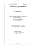 The abstract of doctoral thesis: Evaluation of the results of official duty performance