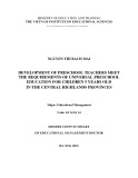 Doctoral thesis summary: Development of preschool teachers to meet the requirements of preschool education for children 5 years old in the Central Highlands provinces