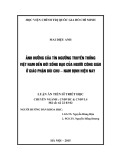 Luận án Tiến sĩ: Ảnh hưởng của tín ngưỡng truyền thống Việt Nam đến đời sống đạo của người Công giáo ở giáo phận Bùi Chu - Nam Định hiện nay