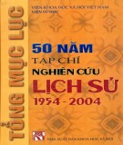 50 năm tạp chí nghiên cứu lịch sử (1954-2004) và tổng mục lục: Phần 2