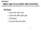 Bài giảng Tin học lý thuyết - Chương 2: Ngôn ngữ và sự phân cấp Chomsky