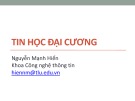 Bài giảng Tin học đại cương: Bài 1 - Nguyễn Mạnh Hiển