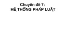 Bài giảng Chuyên đề 7: Hệ thống pháp luật