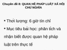 Bài giảng Chuyên đề 8: Quan hệ pháp luật xã hội chủ nghĩa