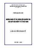 Luận án Tiến sĩ: Những nhân tố tác động đến nguồn thu quỹ bảo hiểm y tế của Việt Nam