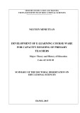 Dissertation summary: Development of E-Learning Course-Ware for Capacity Building of Primary Teachers