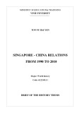 Brief of the history thesis: Singapore - China relations from 1990 to 2010