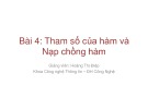 Bài giảng Lập trình nâng cao: Bài 4 - Hoàng Thị Điệp