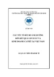 Luận án Tiến sĩ Kinh tế: Các yếu tố rủi ro ảnh hưởng đến kết quả sản xuất và kinh doanh cà phê tại Việt Nam