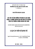 Luận án Tiến sĩ Kinh tế: Các yếu tố ảnh hưởng đến hành vi lựa chọn công ty chứng khoán của nhà đầu tư cá nhân trên thị trường chứng khoán Việt Nam