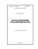 Luận án Tiến sĩ Luật học: Pháp luật về quyền bình đẳng giữa các doanh nghiệp ở Việt Nam