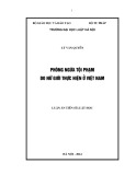 Luận án Tiến sĩ Luật học: Phòng ngừa tội phạm do nữ giới thực hiện ở Việt Nam