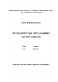 Summary of doctoral thesis in economics: Development of city logistics system in Hanoi