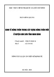 Tóm tắt Luận án Tiến sĩ chuyên ngành Kinh tế chính trị: Kinh tế nông thôn trong xây dựng nông thôn mới ở huyện Kim Sơn tỉnh Ninh Bình