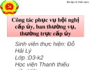 Bài tập cá nhân: Công tác phục vụ hội nghị cấp ủy, ban thường vụ, thường trực cấp ủy