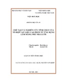 Luận án Tiến sĩ Hóa học: Chế tạo và nghiên cứu tính chất của tổ hợp vật liệu cao phân tử ứng dụng làm màng phủ nhà lưới