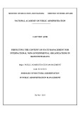 Summary of doctoral dissertation in public administration management: Perfecting the content of state management for international non governmental organizations in Hanoi nowadays