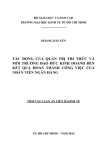 Tóm tắt Luận án Tiến sĩ Kinh tế: Tác động của quản trị tri thức và môi trường đạo đức kinh doanh đến kết quả hoàn thành công việc của nhân viên ngân hàng