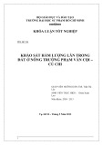 Kháo luận tốt nghiệp: Khảo sát hàm lượng lân trong đất ở ông trường Phạm Văn Cội – Củ Chi