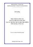 Luận văn Thạc sĩ Giáo dục học: Thực trạng công tác quản lý đội ngũ giáo viên tại các trường trung học phổ thông tỉnh Bà Rịa – Vũng Tàu