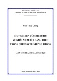 Luận văn Thạc sĩ Giáo dục học: Một nghiên cứu didactic về khái niệm bất đẳng thức trong chương trình phổ thông