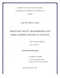 Summary of PhD thesis: Monetary policy transmission and bank lending channel in Vietnam