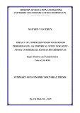 Summary of economic doctoral thesis: Impact of competitiveness on business performance: An emperical study for joint-stock commercial bank in Hochiminh city