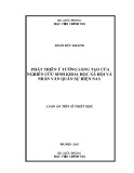 Luận án Tiến sĩ: Phát triển ý tưởng sáng tạo của nghiên cứu sinh khoa học xã hội và nhân văn quân sự hiện nay