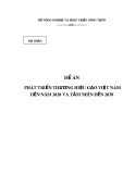 Dự thảo Đề án: Phát triển thương hiệu gạo Việt Nam đến năm 2020 và tầm nhìn đến 2030