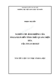 Tóm tắt Luận văn Thạc sĩ Khoa học: Nghiên cứu ảnh hưởng của polianilin đến tính chất quang điện hóa của titan dioxit