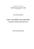 Luận văn Thạc sĩ Khoa học: Quản lý môi trường trong hoạt động du lịch văn hóa ở Viên Chăn, Lào