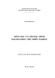 Luận văn Thạc sĩ Khoa học: Động học của phương trình Kolmogorov chịu nhiễu Markov