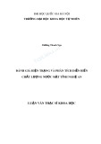 Luận văn Thạc sĩ Khoa học: Đánh giá hiện trạng và phân tích diễn biến chất lượng nước mặt trên địa bàn tỉnh Nghệ An