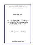 Luận văn Thạc sĩ Toán học: Vài ứng dụng của lý thuyết hàm chỉnh hình nhiều biến trong đại số Banach