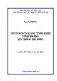 Luận văn Thạc sĩ Địa lý học: Chuyển dịch cơ cấu nông nghiệp tỉnh Quảng Bình - Hiện trạng và định hướng