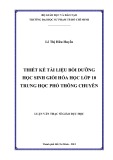 Luận văn Thạc sĩ Giáo dục học: Thiết kế tài liệu bồi dưỡng học sinh giỏi Hóa học lớp 10 trung học phổ thông chuyên