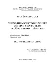 Luận văn Thạc sĩ Tâm lý học: Những phẩm chất nghề nghiệp của sinh viên sư phạm trường Đại học Tiền Giang